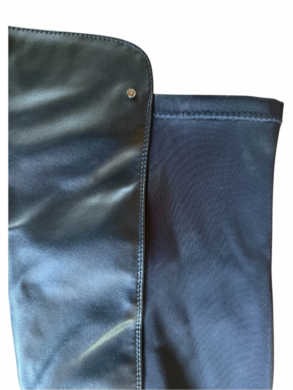 French Connection Black Over-the-Knee Stretch & Leather-Look Boots
